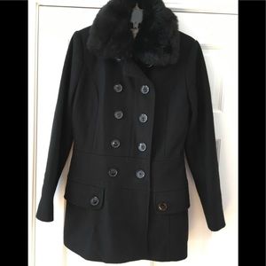 Esprit Wool Double Breast Button Down Fitted Peacoat